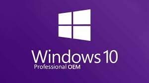 Logo officiel de Windows 10 PRO OEM, symbolisant fiabilité et performance pour les environnements professionnels.