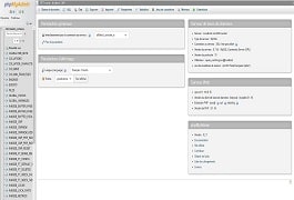 Capture d'écran de PhpMyAdmin dans cPanel affichant une vue des tables sur le côté gauche, illustrant la facilité de création, de modification, et de gestion des bases de données MySQL