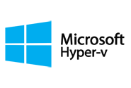 L'image présente le logo officiel de Microsoft Hyper-V, caractérisé par la célèbre fenêtre bleue de Windows sur la gauche. Ce logo symbolise Hyper-V en tant qu'hyperviseur de virtualisation efficace et intégré de Microsoft, spécialement conçu pour une intégration fluide avec les produits Windows. Hyper-V est reconnu pour sa fiabilité et ses performances dans la virtualisation de serveurs et de postes de travail, le rendant adapté à une variété d'environnements professionnels.