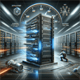 Illustration du XeonDual ProMax dans un centre de données, prêt et configuré pour une utilisation immédiate, montrant sa capacité à gérer des défis complexes.