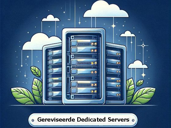 Serverracks in een groene omgeving met wolken en sterren, symboliseren een economische en milieuvriendelijke optie.