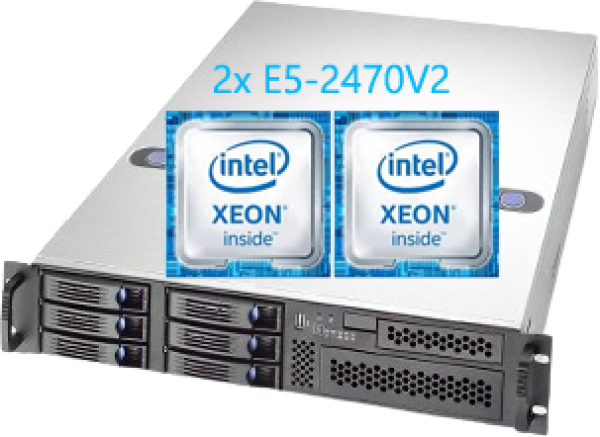 Rackserver met dubbele Intel Xeon 2x E5-2470v2 processors