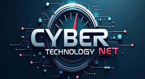 Logo de Cyber Technology NET, avec un compteur de vitesse stylisé et 