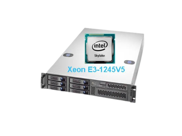 Serveur rackable 2U Chenbro avec 6 baies pour disques et processeur Intel Skylake E3-1245v5